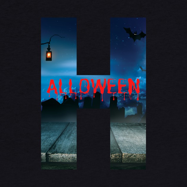 Halloween scary design inside the Letter H. by Blumammal